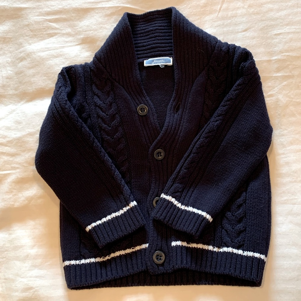 Jacadi kids navy button-up sweater